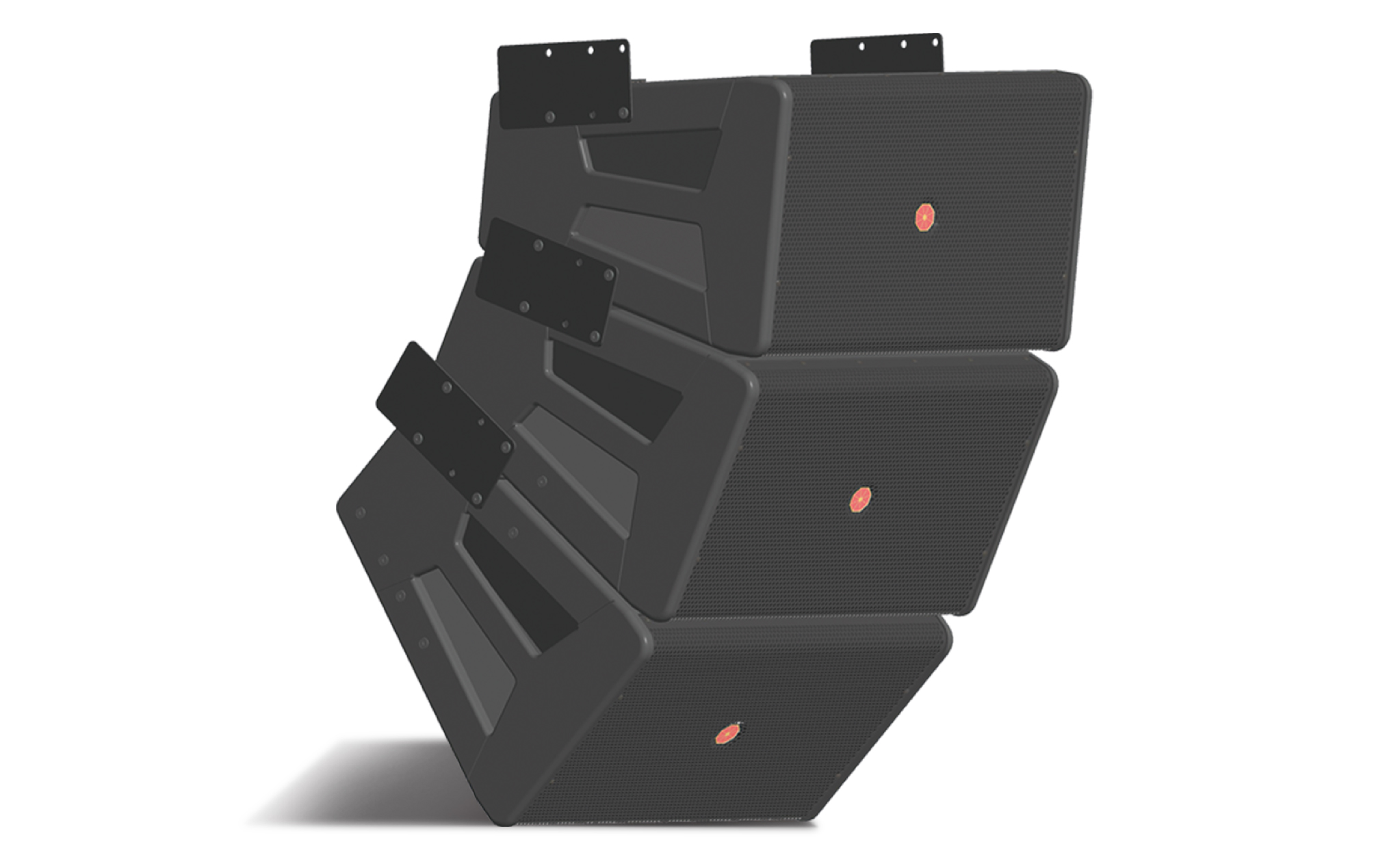 PRS音響WINA系列WINA312陣列揚(yáng)聲器系統(tǒng)，三分頻恒曲率，多角度可選，精確覆蓋遠(yuǎn)中近場(chǎng)，PRS是Professional room system的縮寫(xiě)，突出了“空間聲音藝術(shù)專家”的文化內(nèi)涵。以傳統(tǒng)號(hào)角為原型，巧妙將八角符號(hào)與號(hào)角重疊結(jié)合成PRS標(biāo)志?！鞍私切巍标U述了PRS在單元設(shè)計(jì)中八角高音的獨(dú)特之處。